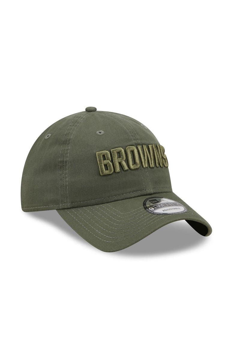 New Era Men's New Era Olive Cleveland Browns Core Classic 2.0 Tonal 9TWENTY Adjustable Hat, Alternate, color,