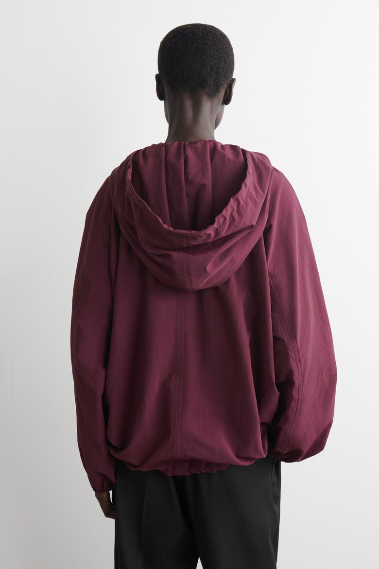 Technical Hooded Parka Jacket, Alternate, color, DARK RED