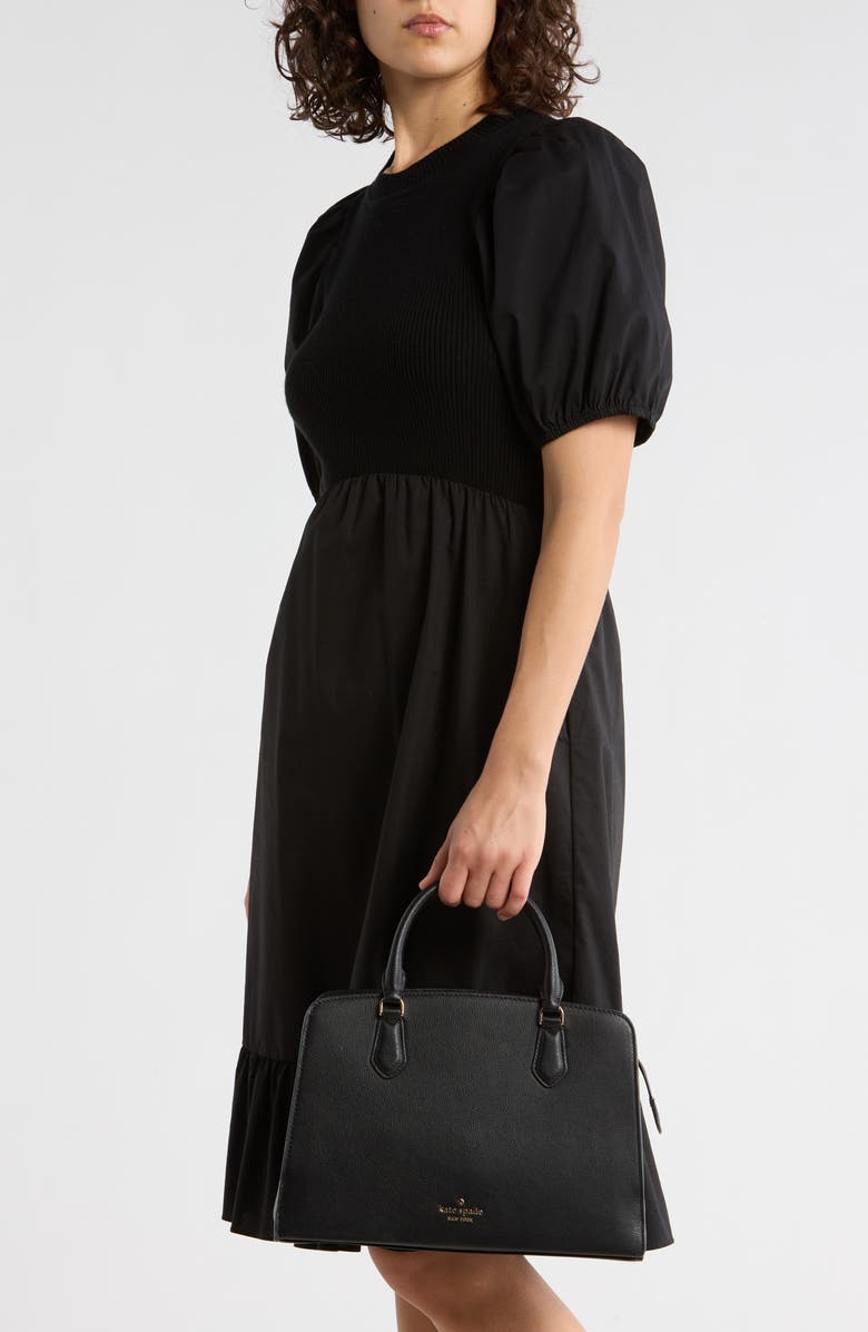 Kate Spade New York addie pebbled leather satchel bag, Alternate, color, Black