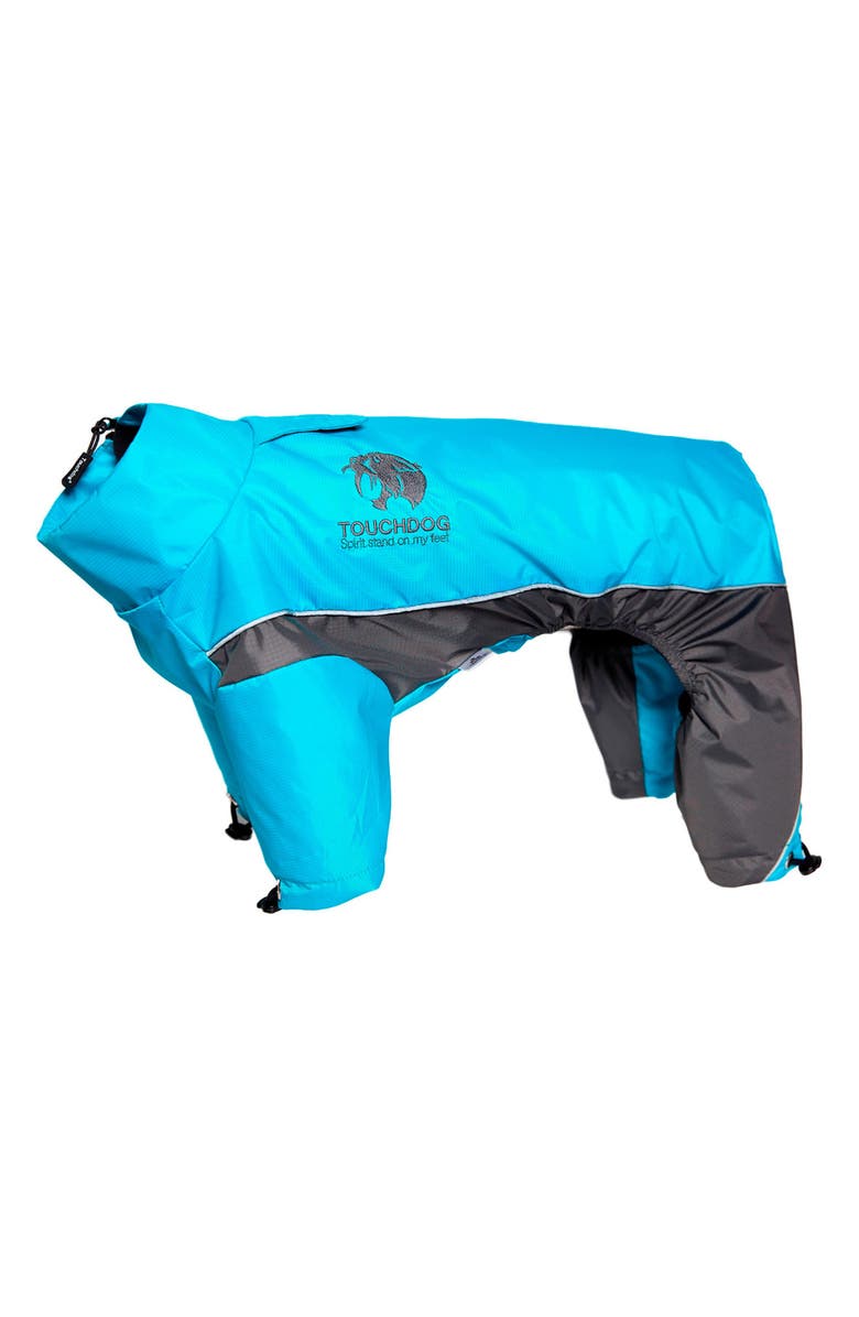TOUCHDOG Quantum-Ice Full-Bodied Adjustable and 3M Reflective Dog Jacket - Small, Alternate, color, Ocean Blue Grey