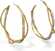 Alexis Bittar Intertwined Pavé Crystal Hoop Earrings