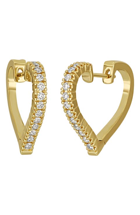 Kiera Diamond Heart Hoop Earrings (Online Trunk Show)