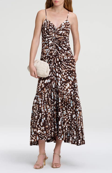 Lindsey Print Ruched Dress