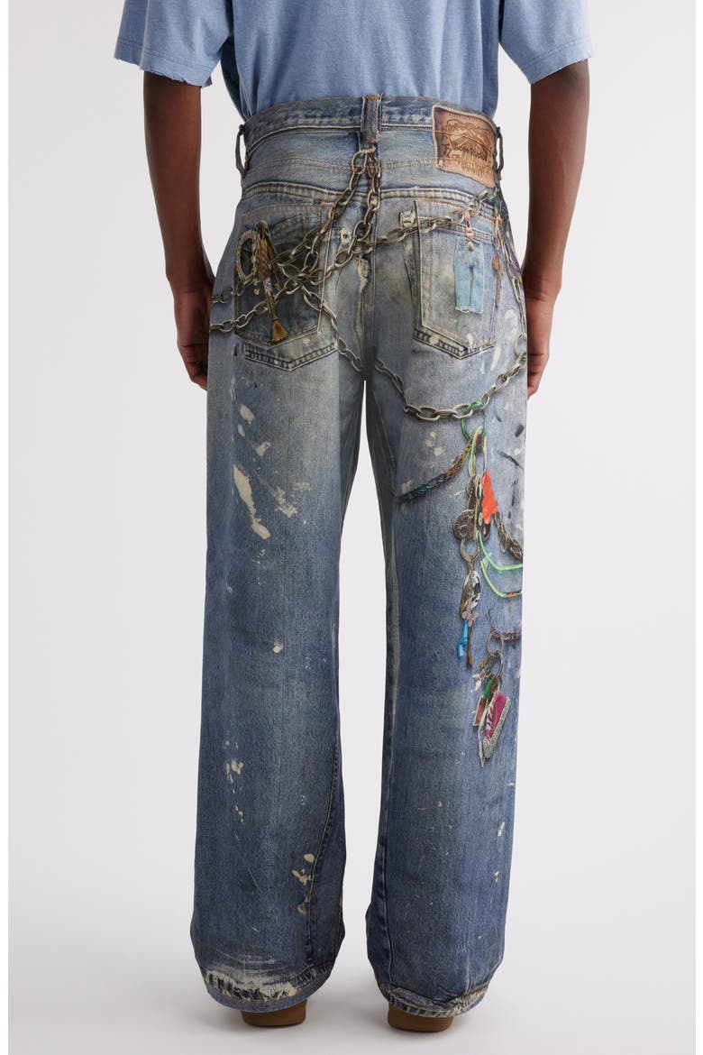 1981 Trompe l'Oeil Loose Fit Cotton Canvas Pants, Alternate, color, MID BLUE