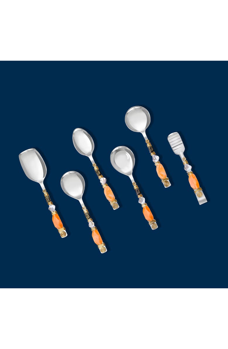 Tiramisu Sunset Glow 6-Piece Serving Spoons, Alternate, color, Orange