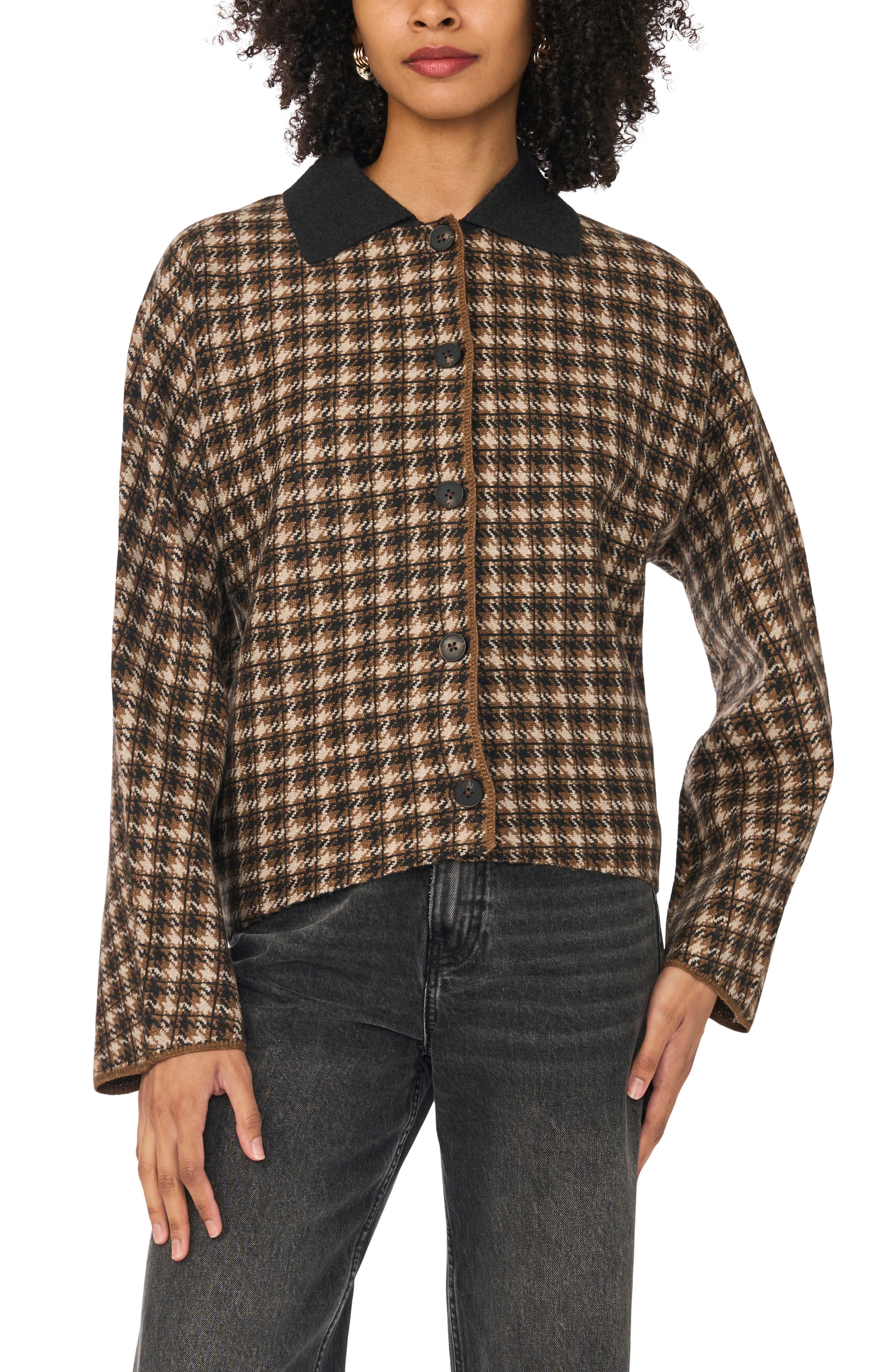 Plaid Button Front Jacket