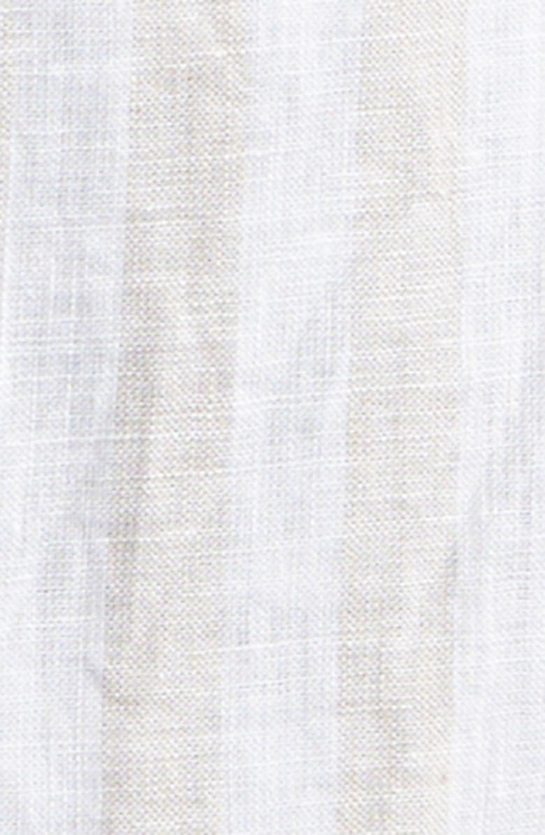 J. Mueser Regular Fit Stripe Linen Button-Down Shirt, Alternate, color, Tan Stripe