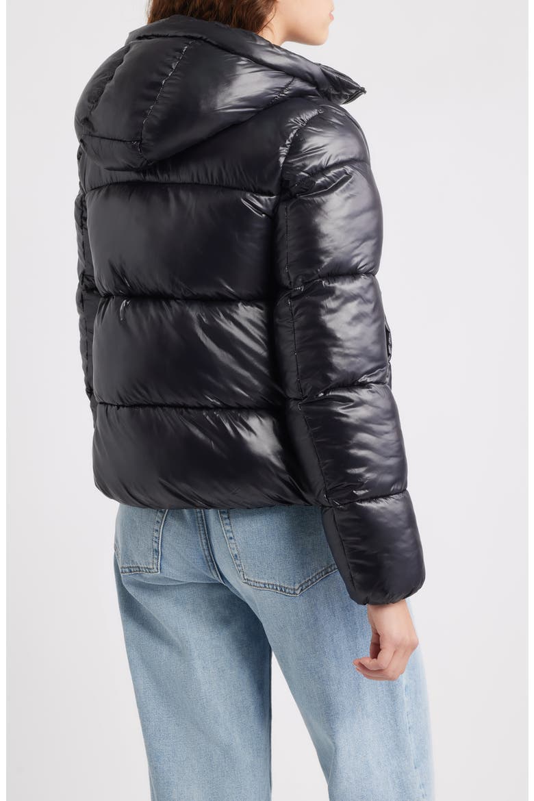 Biddy Water Repellent Hooded Puffer Jacket, Alternate, color, BLACK