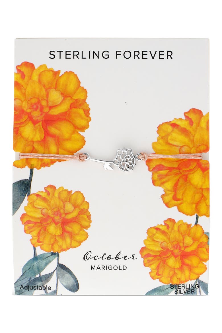 Birth Flower Bracelet, Main, color, SILVER- OCTOBER