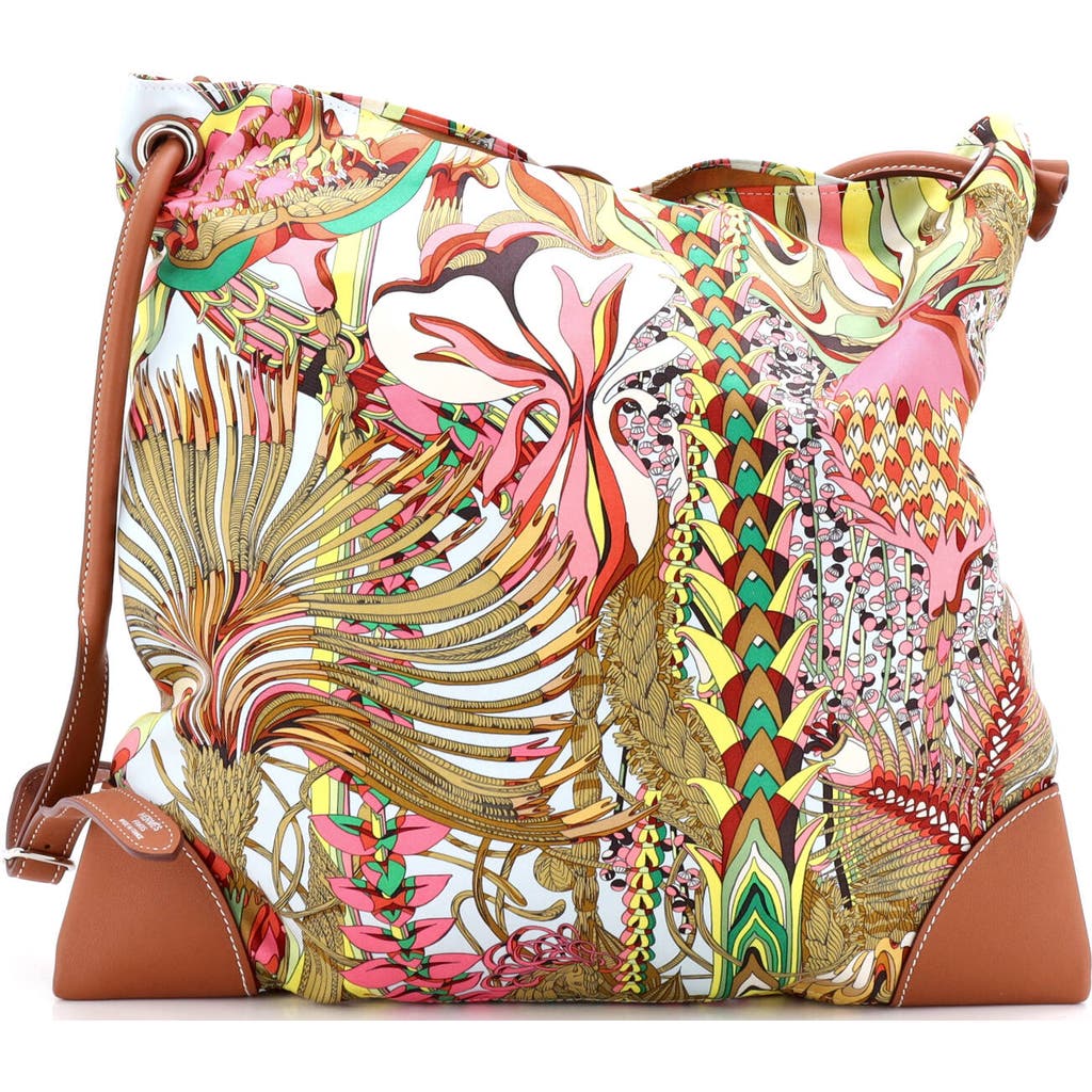 Pre-owned Hermes  Hermes Silky City Bag Printed Silk And Leather Pm In Multi