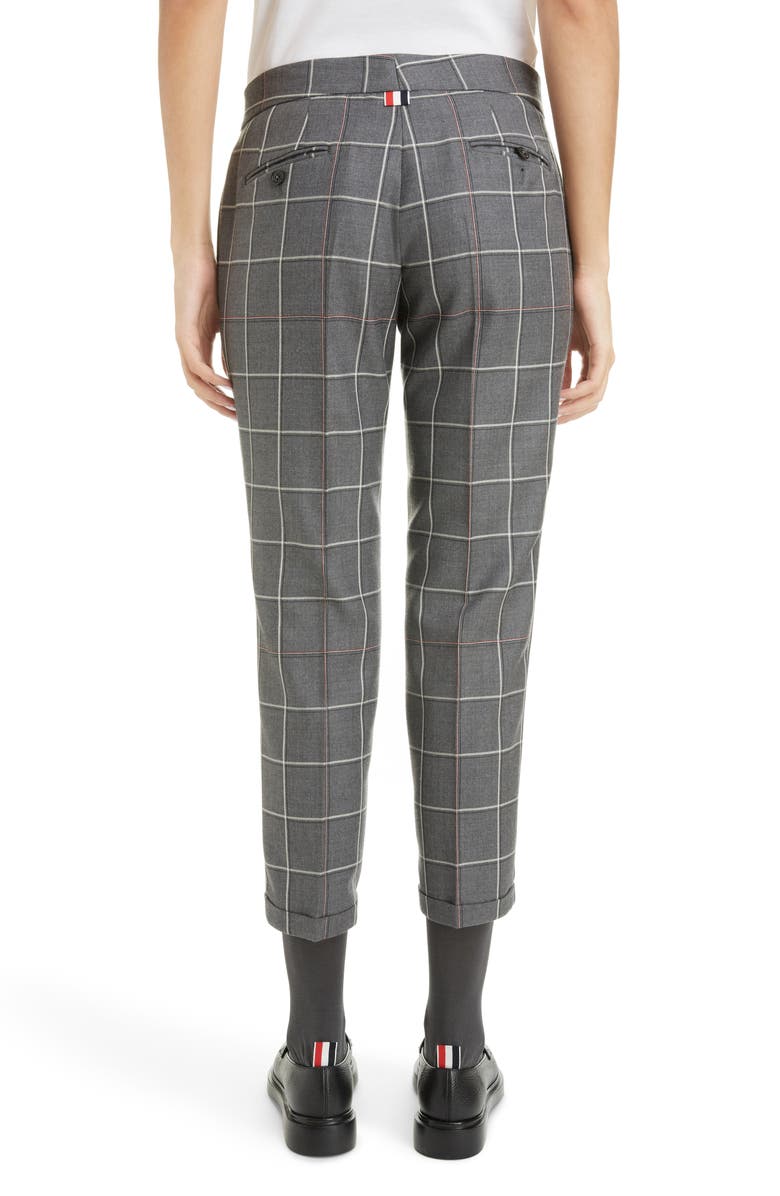Thom Browne Windowpane Check Skinny Trousers, Alternate, color,