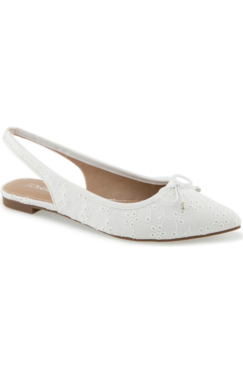 Esprit Petria Slingback Flat, Main, color, White Eyelet