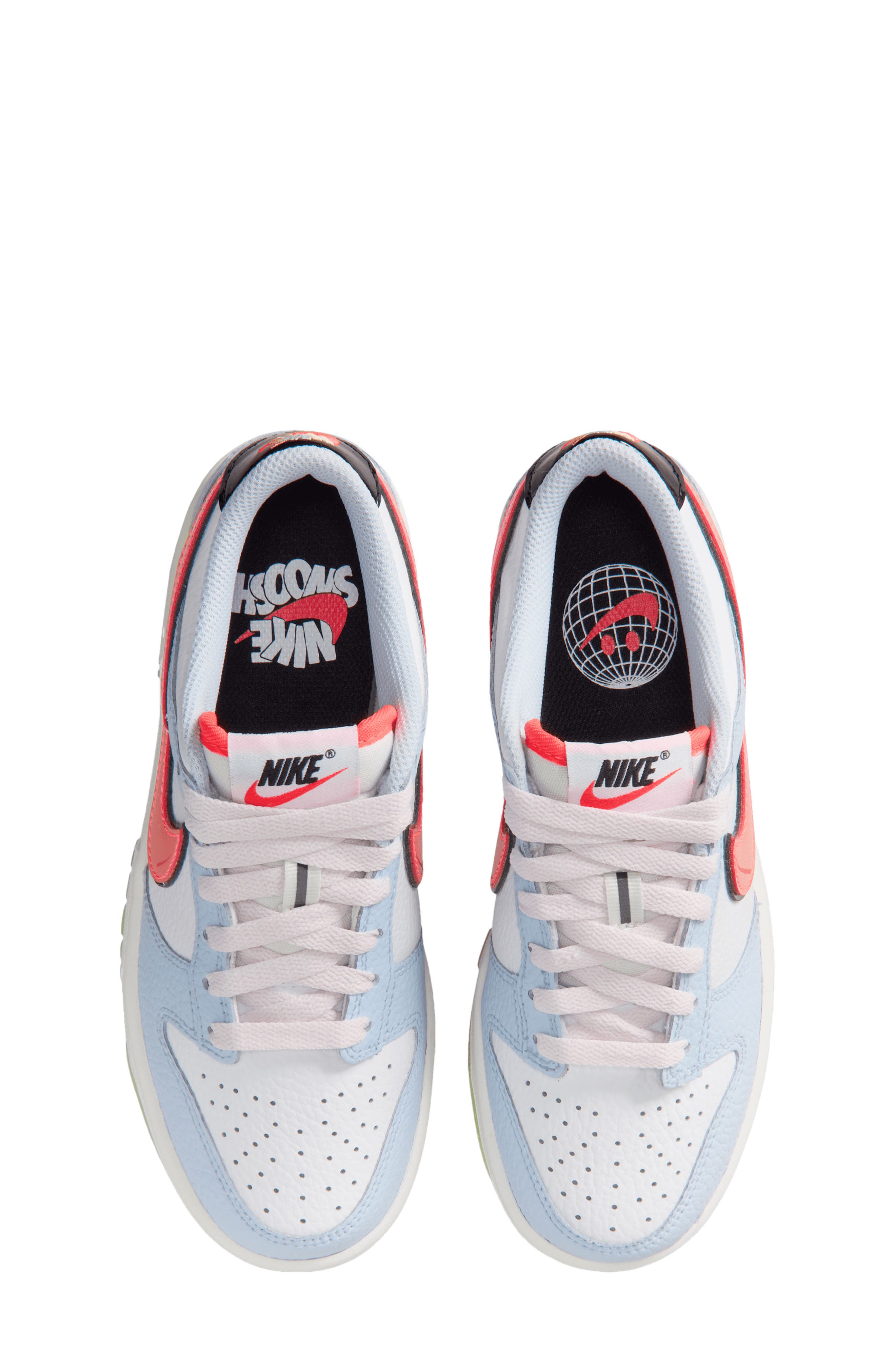 Nike Kids' Dunk Low Sneaker, Alternate, color, White/ Blue/ Black/ Crimson