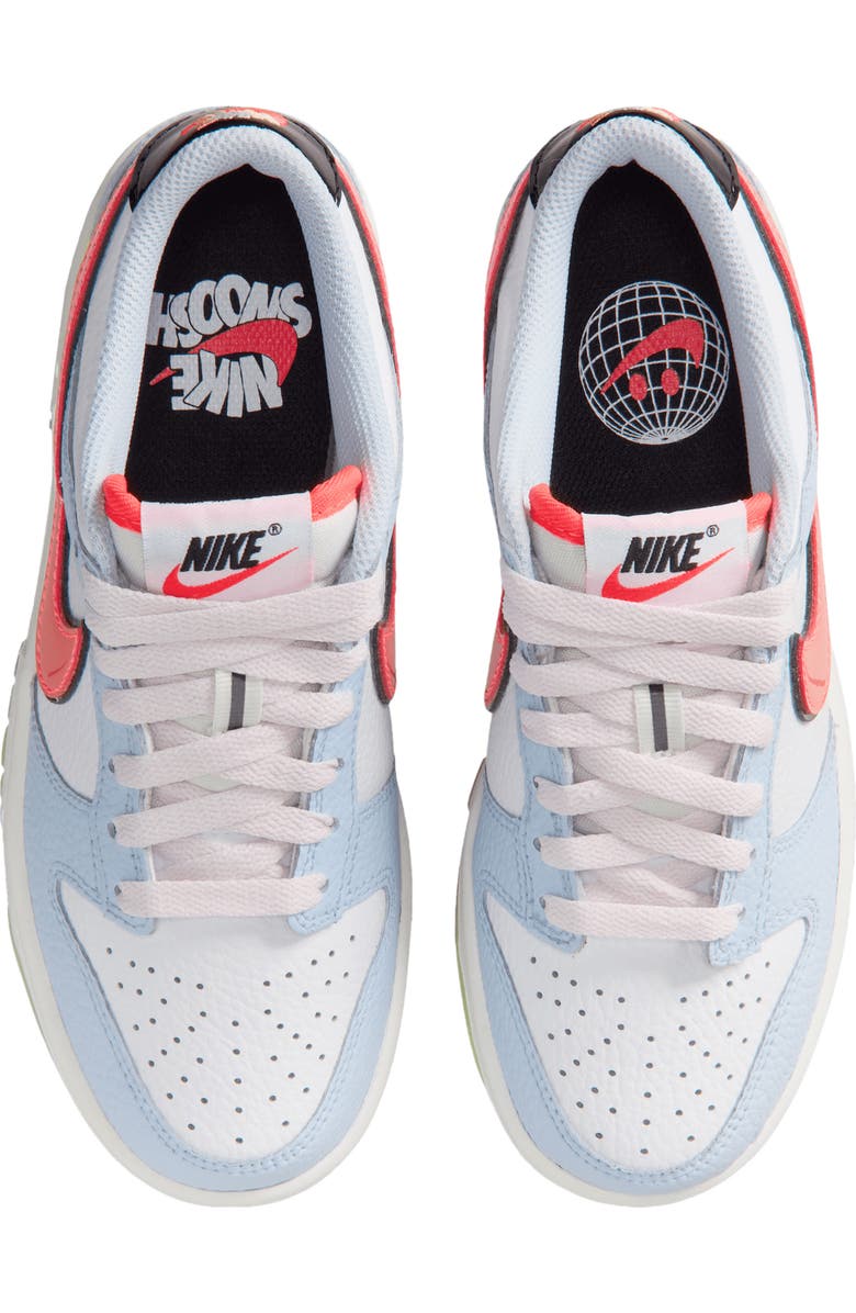 Nike Kids' Dunk Low Sneaker, Alternate, color, White/ Blue/ Black/ Crimson