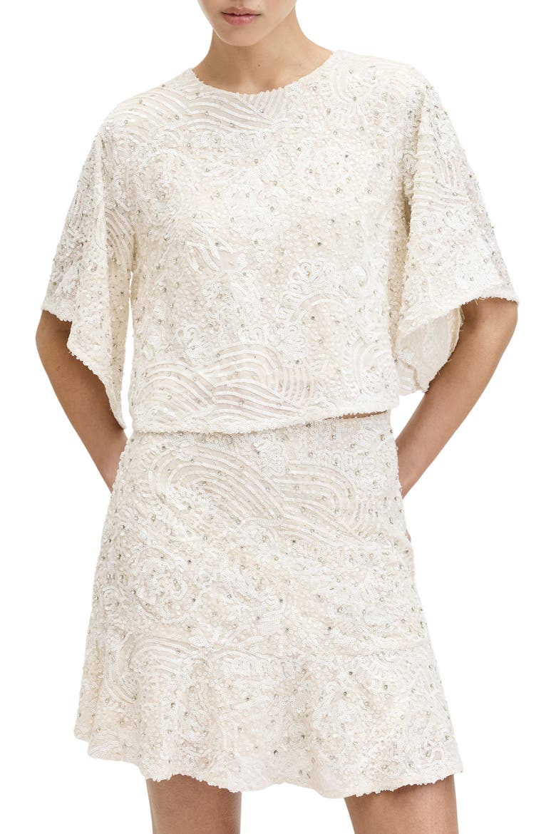 Ivy Bead & Sequin Top, Main, color, ECRU WHITE