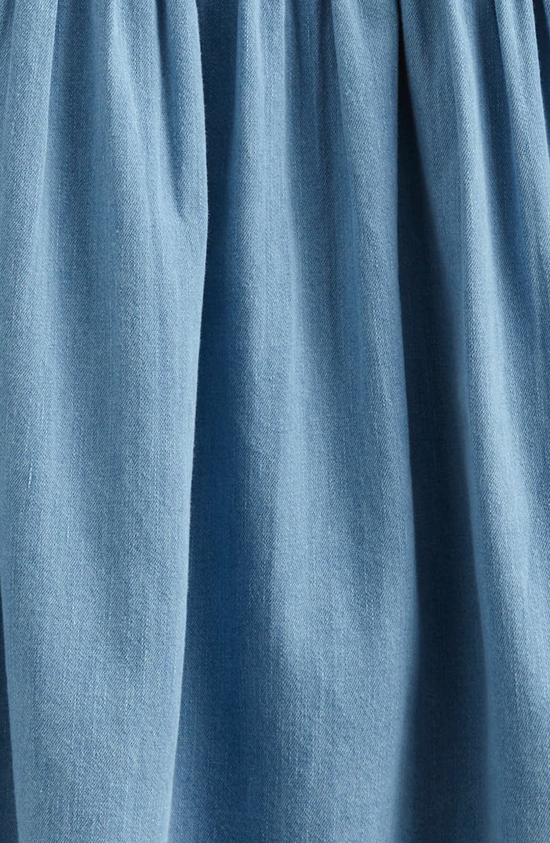 Nordstrom Kids' Embroidered Chambray Dress, Alternate, color, Light Aquamarine Wash Floral