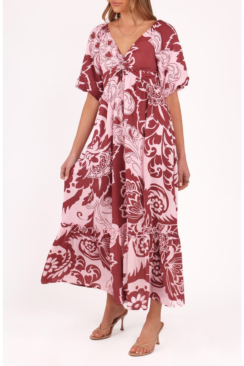 Shanae Print Maxi Dress, Alternate, color, PINK BROWN PAISLEY