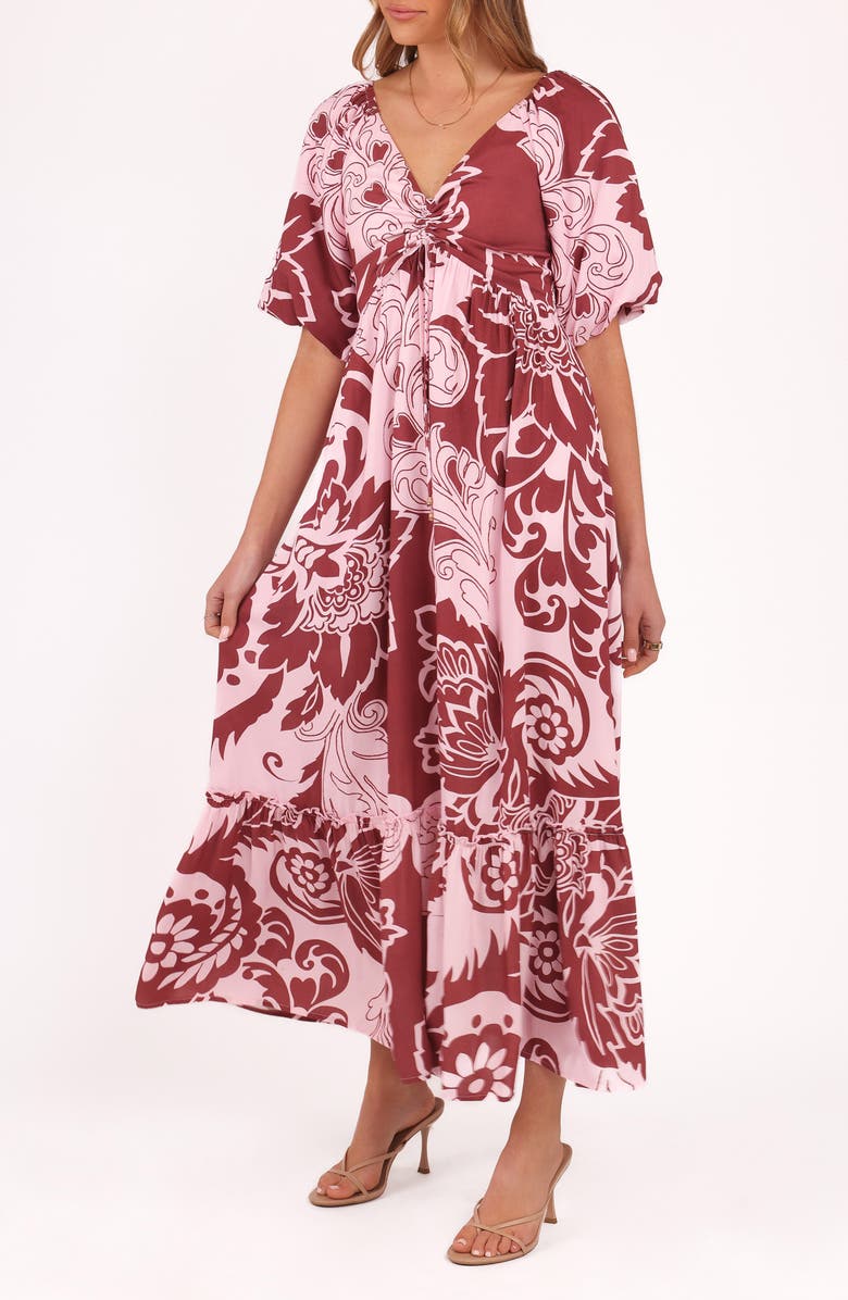 Petal & Pup Shanae Print Maxi Dress, Alternate, color, Pink Brown Paisley