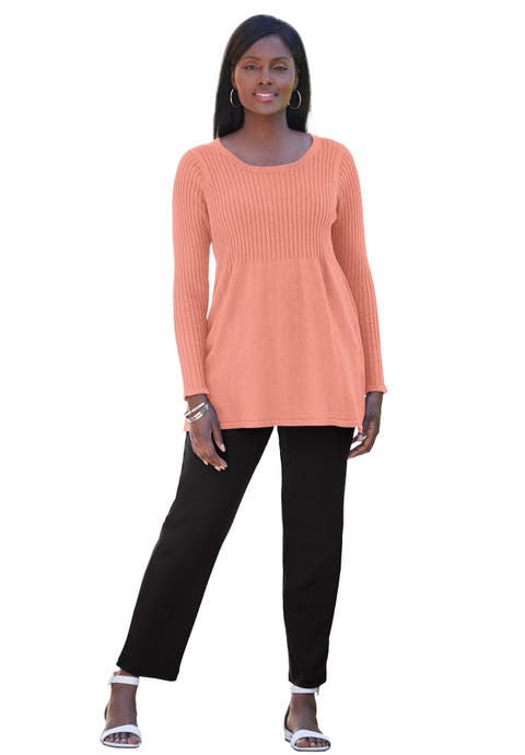 Ribbed Baby Doll Tunic Sweater (Plus Available)