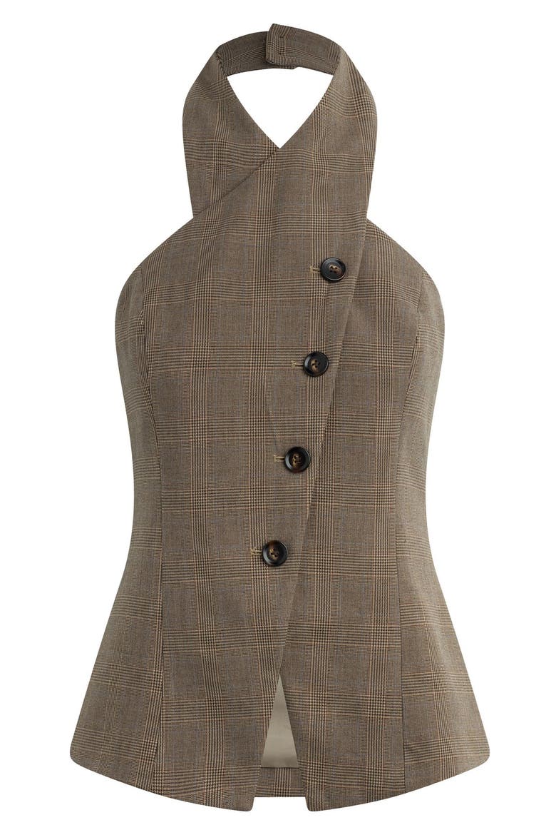 The Crossover Halter Vest, Alternate, color, JAVA PLAID