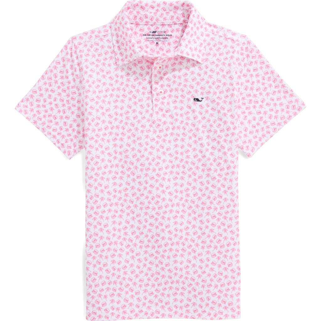 Vineyard Vines Kids' Print Polo In Pink