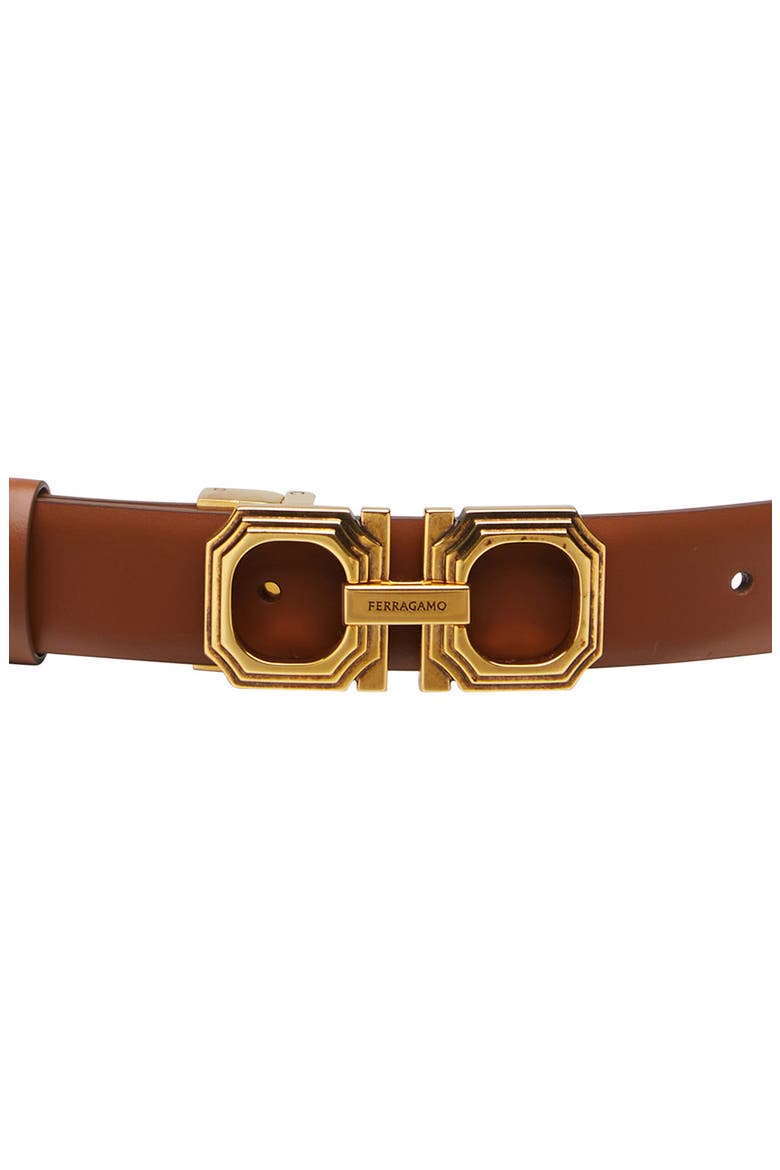 Square Double Gancio Reversible Leather Belt, Alternate, color, SELLA / BONE