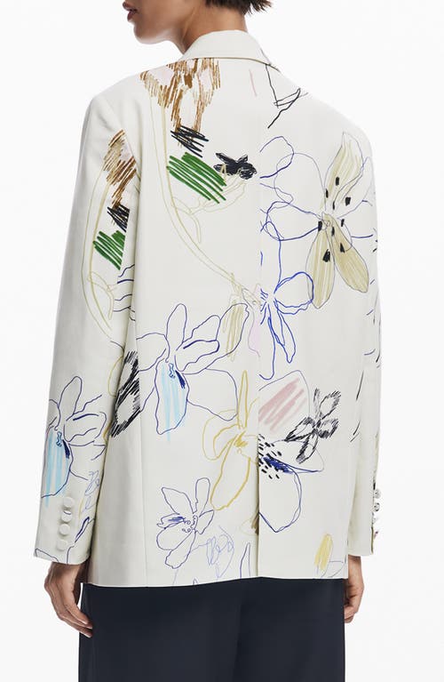 Desigual Abstract Print Blazer In Neutral