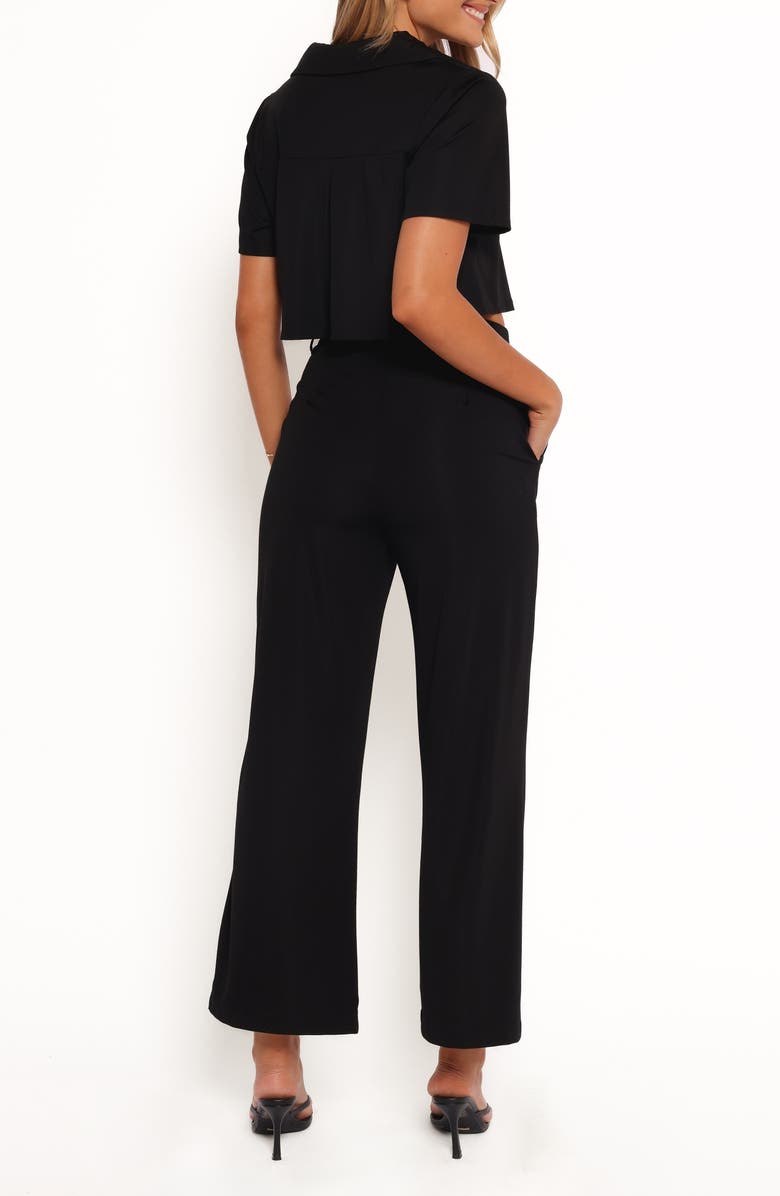 Petal & Pup Element Short Sleeve Crop Shirt & Flare Leg Pants Set, Alternate, color, Black