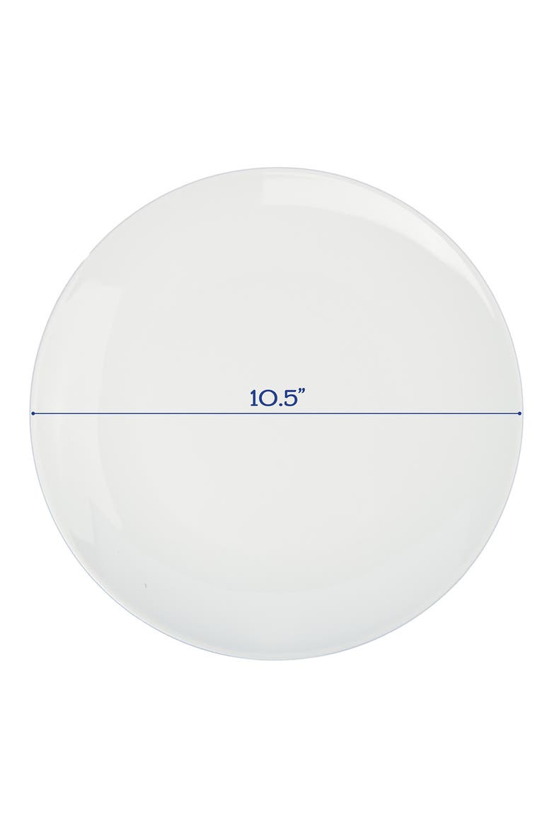 Set of 4 Coupe Dinner Plates, Alternate, color, WHITE