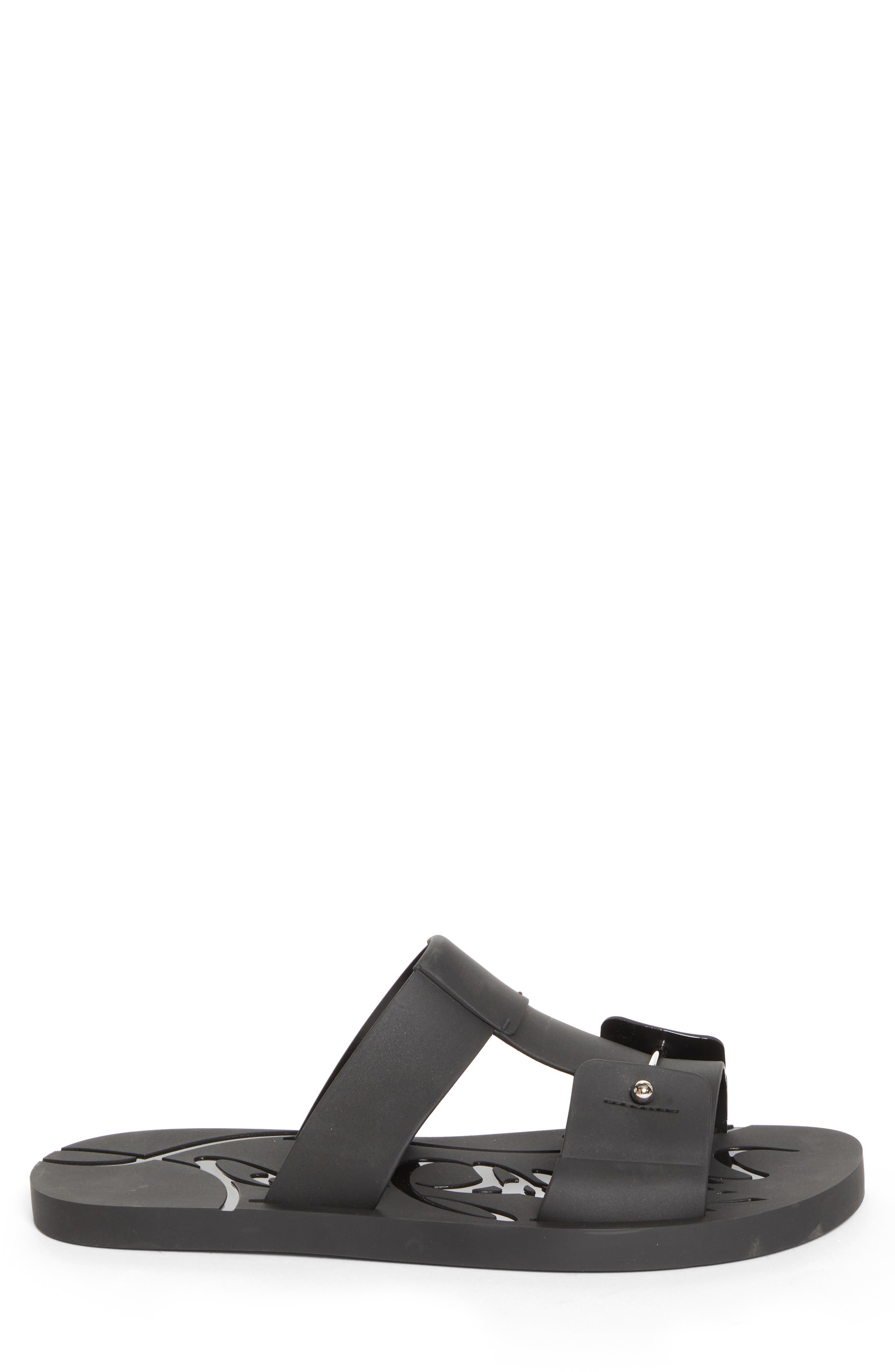 Christian Louboutin Zakouski Rubber Slide Sandal, Alternate, color, Black