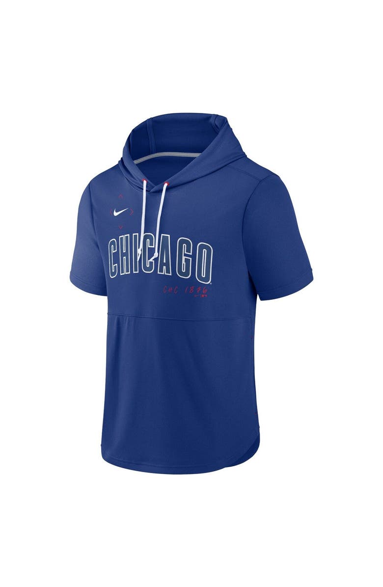 Nike Men's Nike Royal Chicago Cubs Springer Short Sleeve Team Pullover Hoodie, Alternate, color, Royal