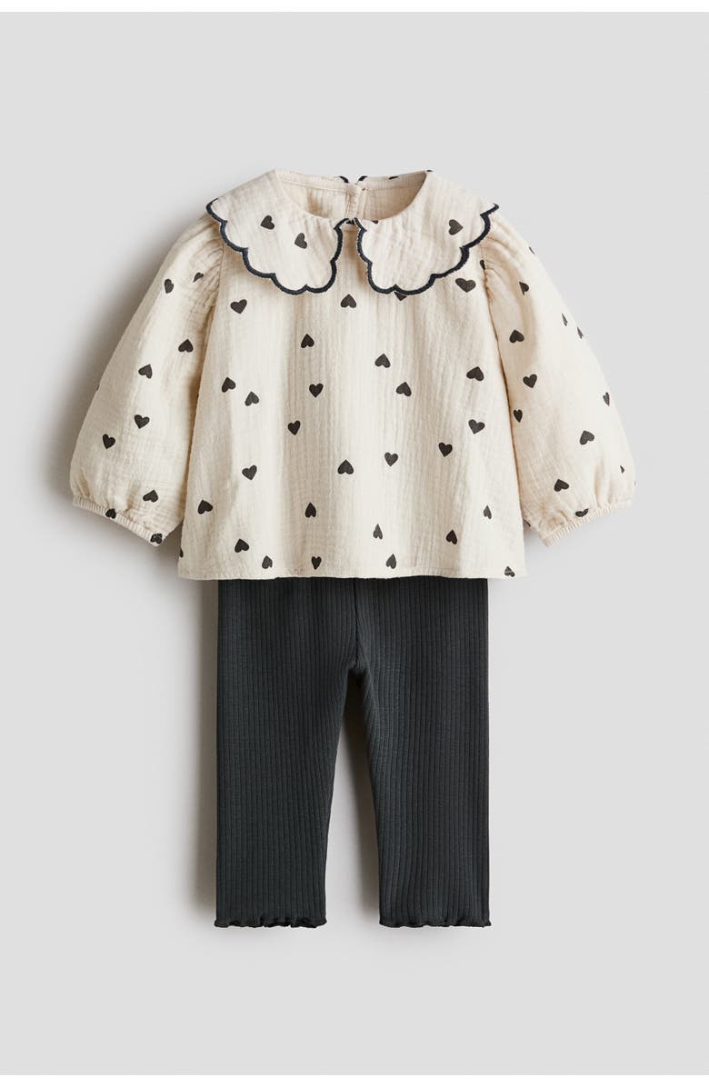 H&M 2-piece Blouse And Leggings Set, Main, color, 