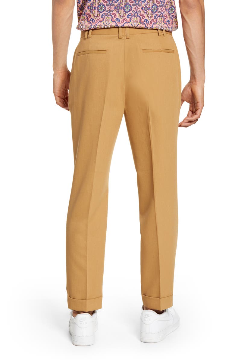Topman Bridge Skinny Fit Pleated Dress Pants, Alternate, color, 