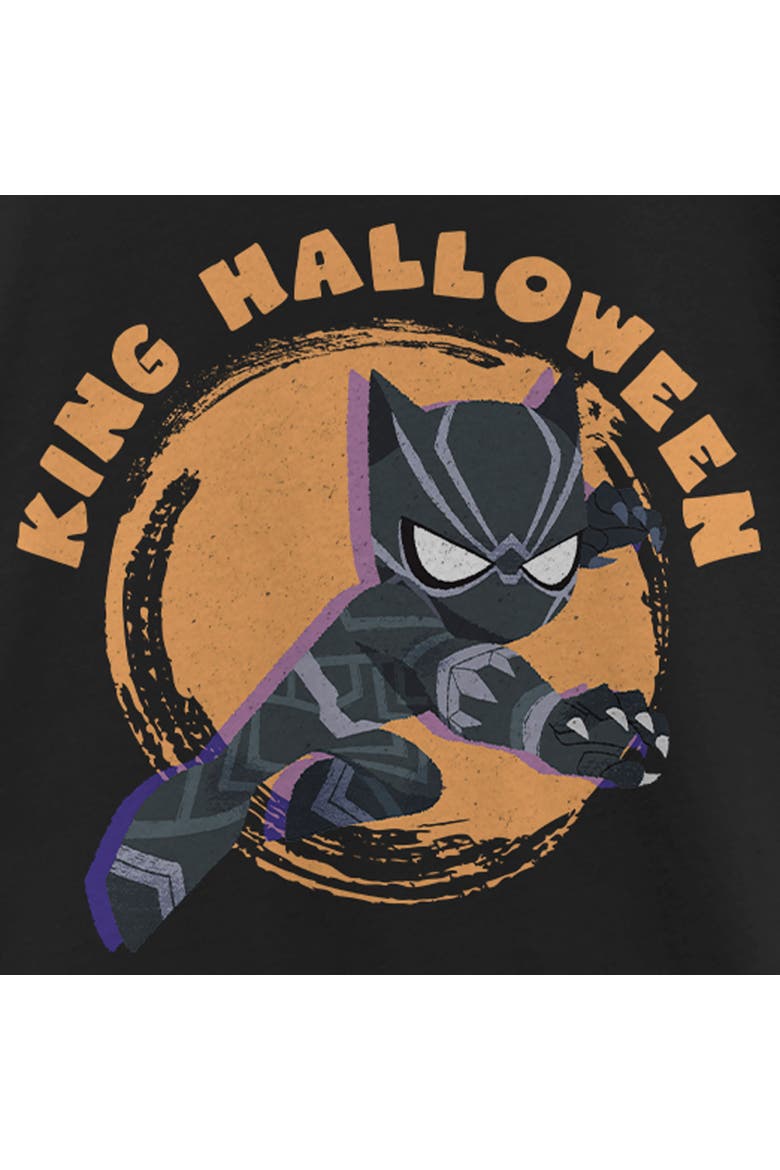 Girl's Marvel Animated Black Panther King Halloween  Graphic T-Shirt, Alternate, color, Black