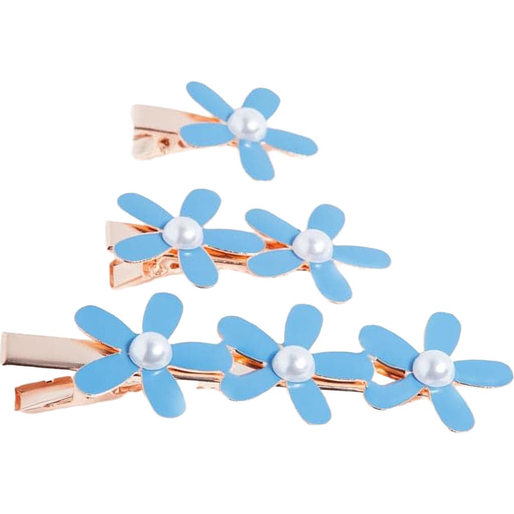NUME Flower Hair Clip Set in Blue  product