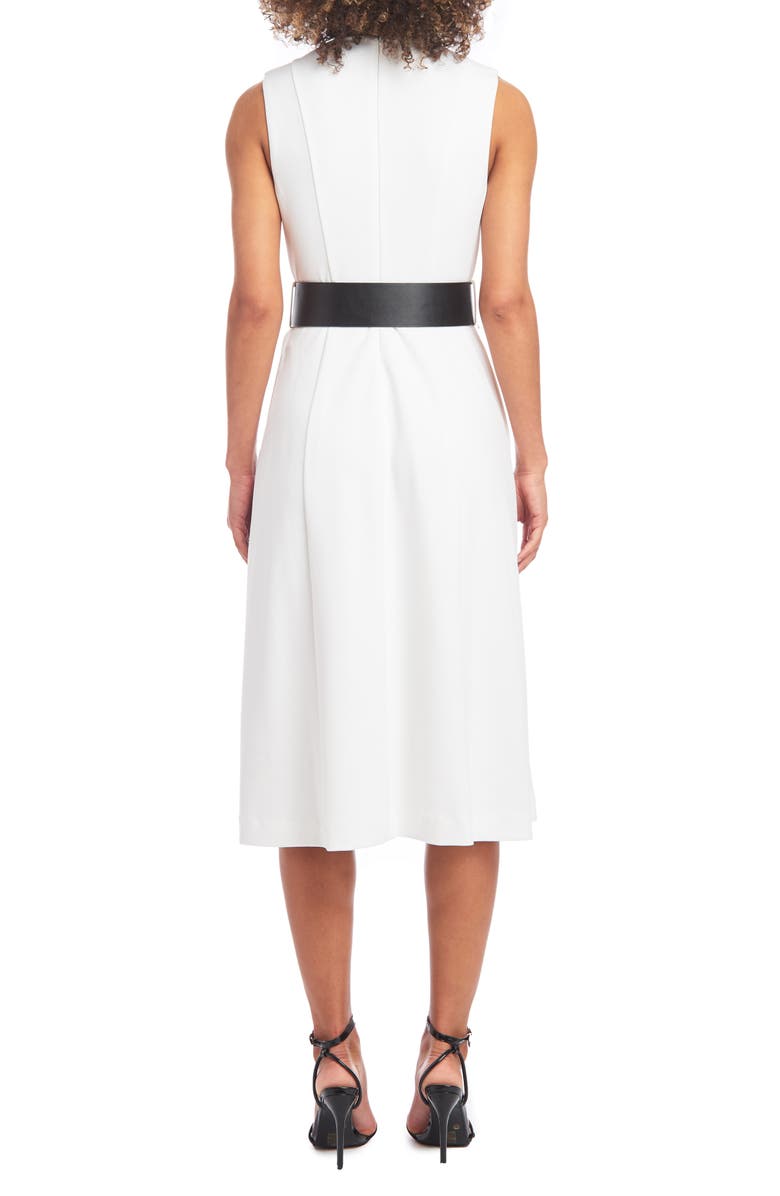 Christian Siriano Belted Fit & Flare Midi Dress, Alternate, color, 
