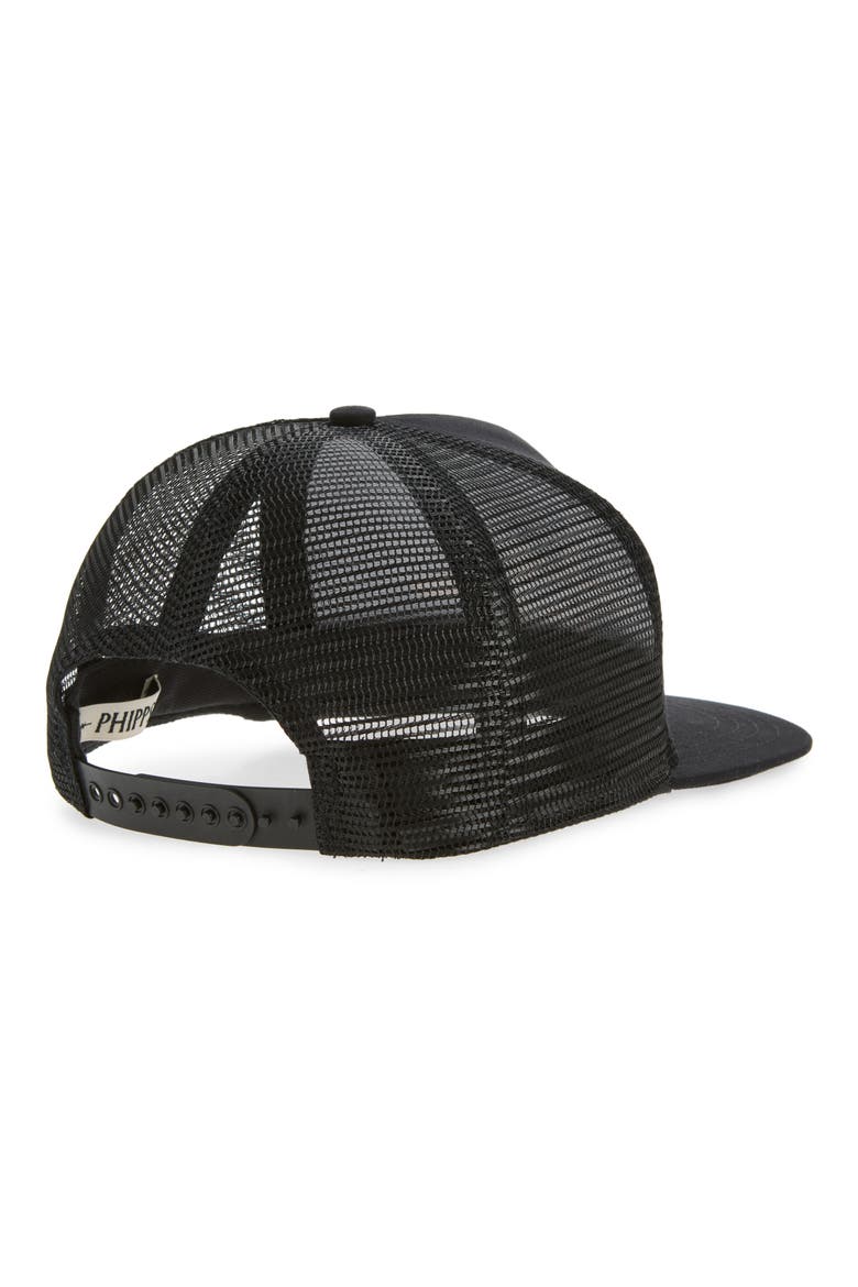 Star Logo Embroidered Snapback Trucker Hat, Alternate, color, BLACK