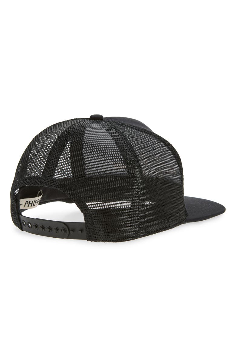 PHIPPS Star Logo Embroidered Snapback Trucker Hat, Alternate, color, Black