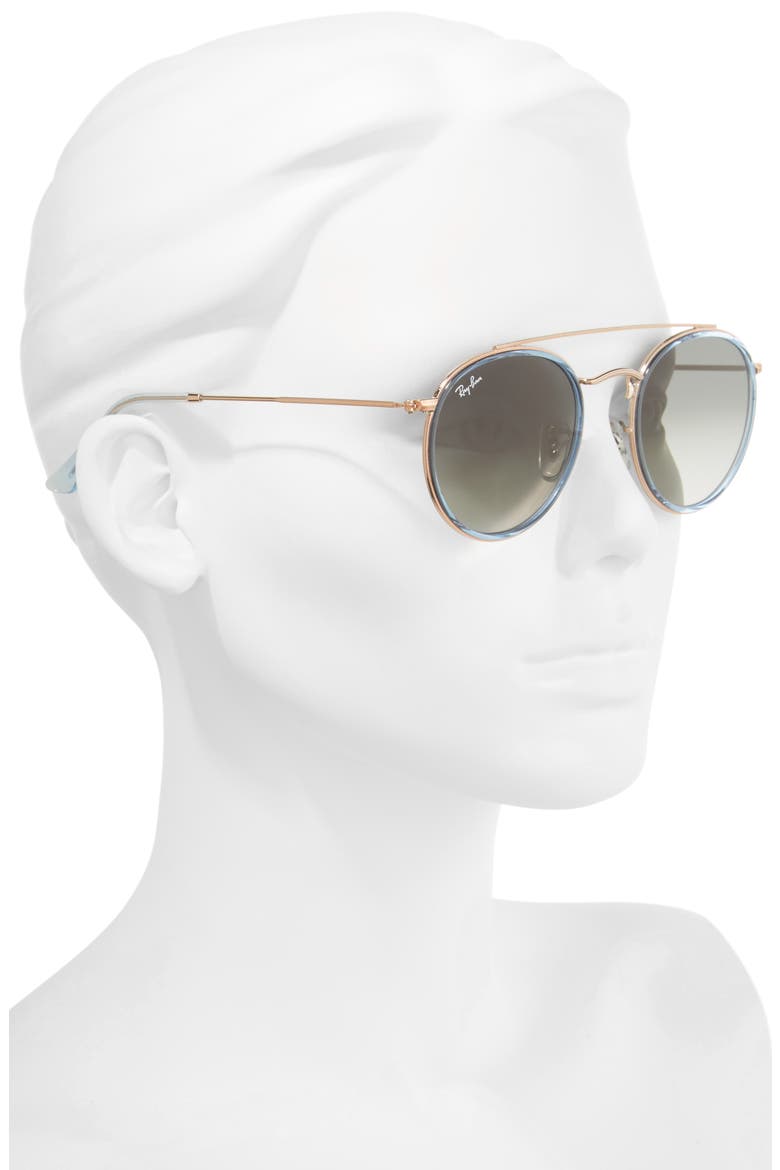51mm Aviator Gradient Lens Sunglasses, Alternate, color, LITE BLUE