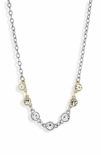 AllSaints Two-Tone Crystal Frontal Necklace