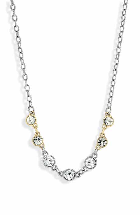 AllSaints Two-Tone Crystal Frontal Necklace