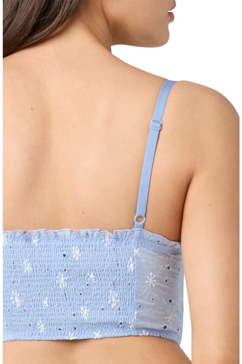 Embroidered Crop Cotton Top, Alternate, color, WINDSURFER BLUE/ JET STREAM
