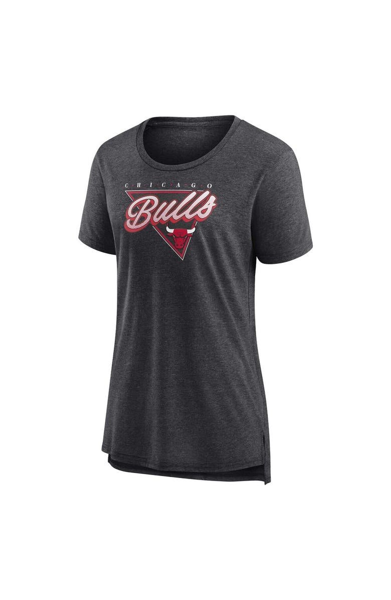 FANATICS Women's Fanatics Branded Heathered Charcoal Chicago Bulls True Classics Tri-Blend T-Shirt, Alternate, color, Heather Charcoal