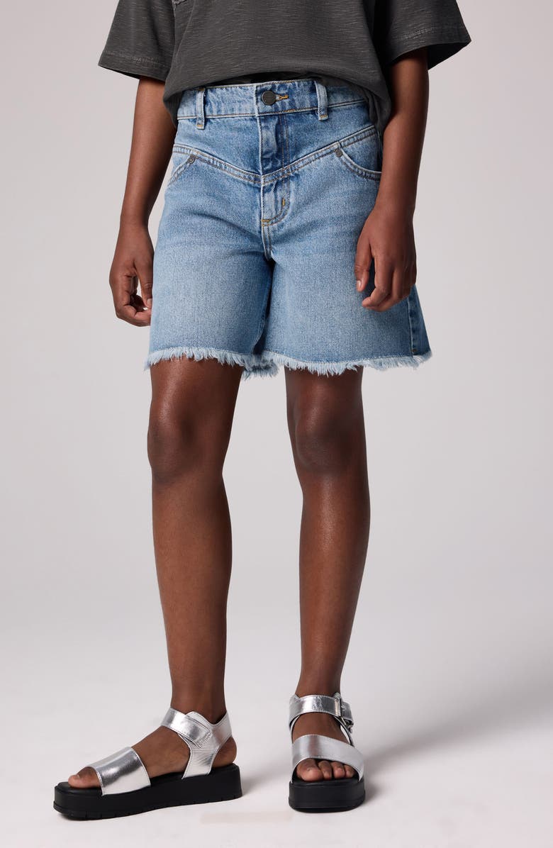 smALLSAINTS by ALLSAINTS Kids' Frayed Denim Shorts, Alternate, color, Blue