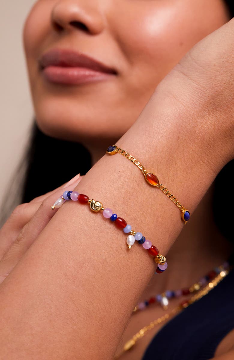 Estella Bartlett Beaded Charm Bracelet, Alternate, color, Multi