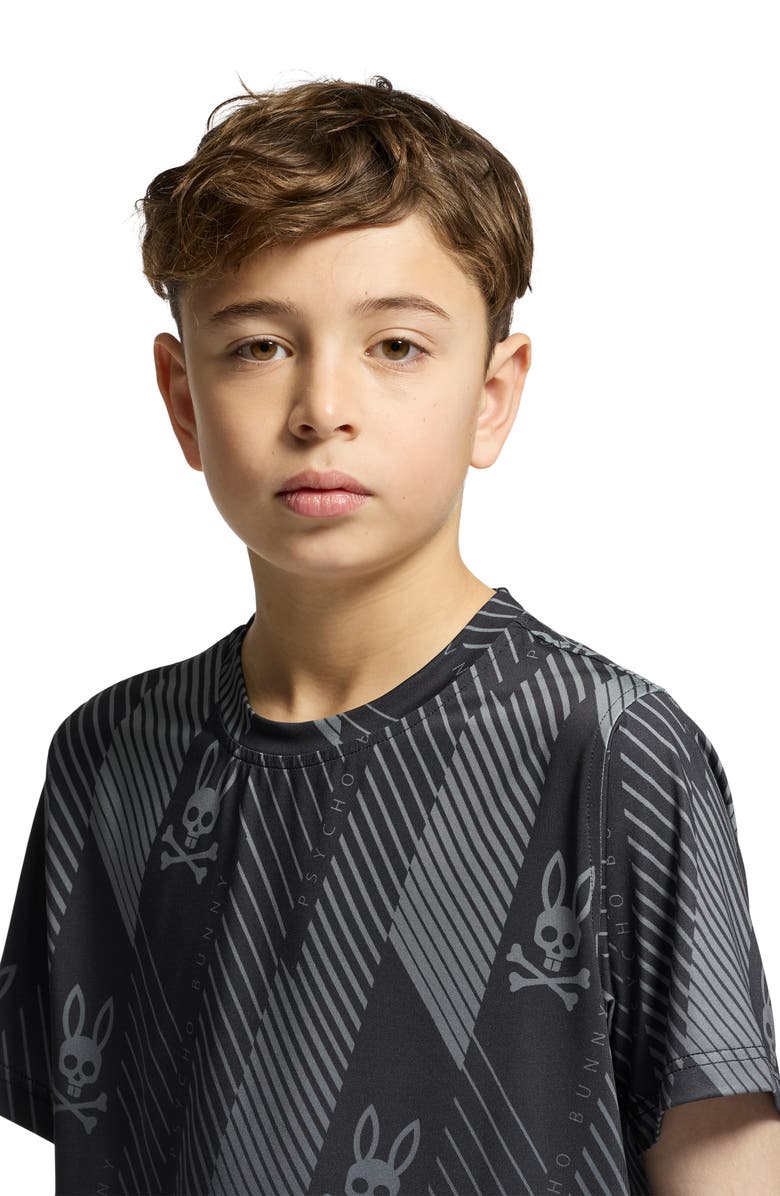 Psycho Bunny Kids' Fletcher Geo Print Performance T-Shirt, Alternate, color,