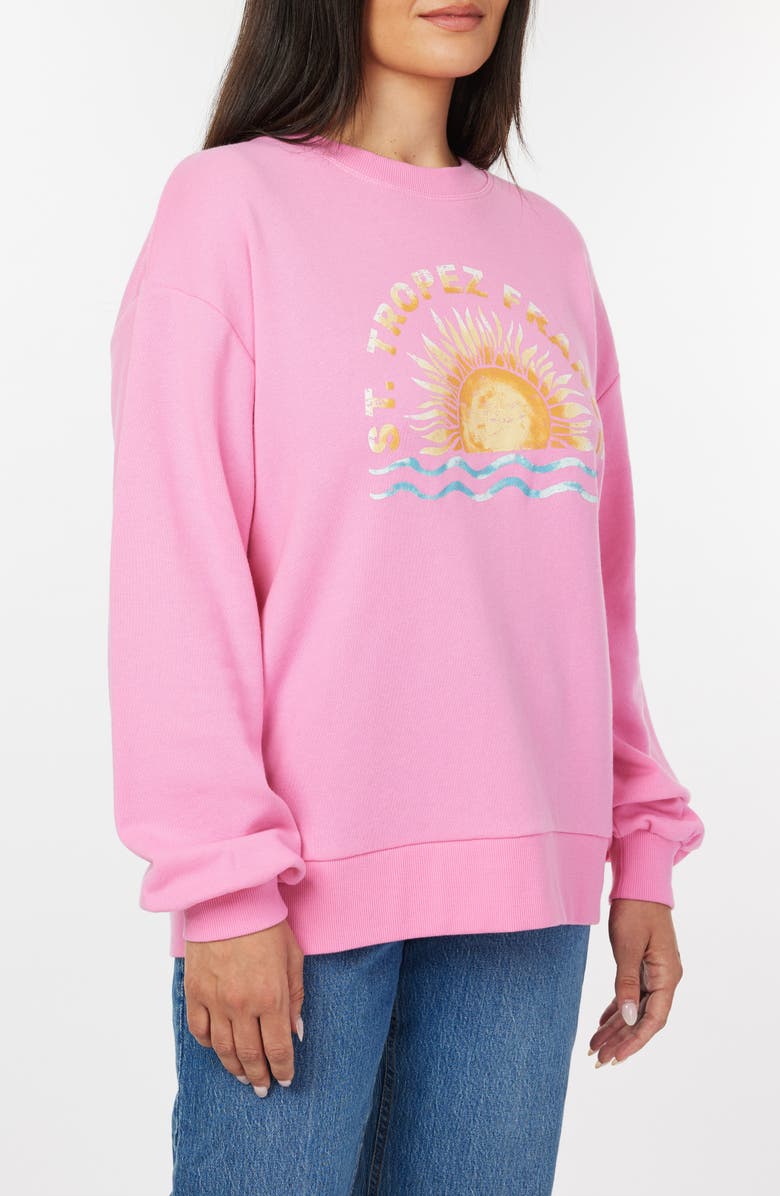 C & C California Millie Beach Terry Sweatshirt, Alternate, color, Sacket Pink Graphic
