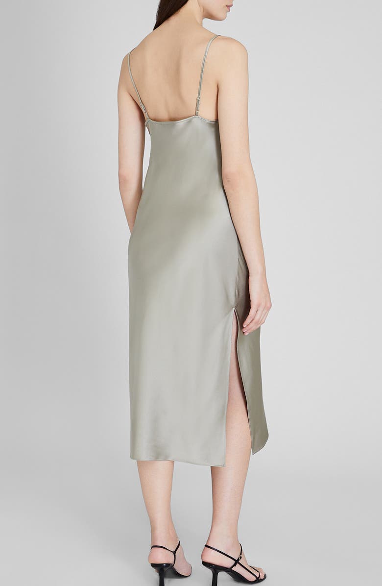 Club Monaco Silk Charmeuse Midi Slipdress, Alternate, color,