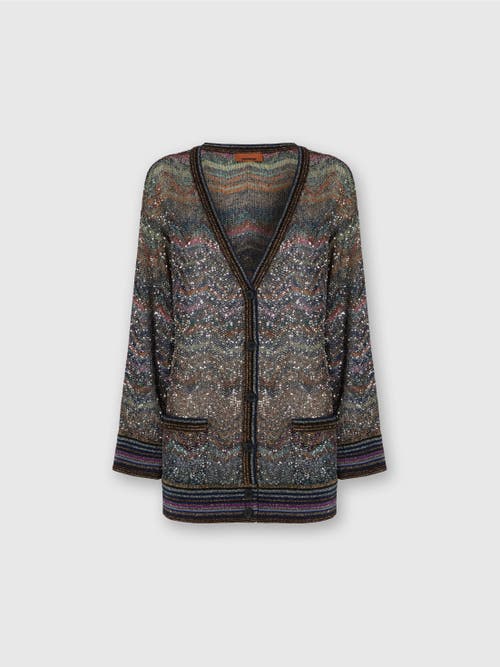 Missoni Zigzag Pattern Cardigan Sweaters And Cardigans Multicolor In Brown