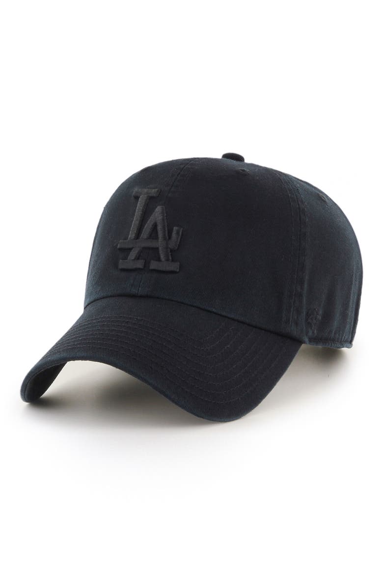 Clean UP LA Dodgers Baseball Cap, Main, color, BLACK